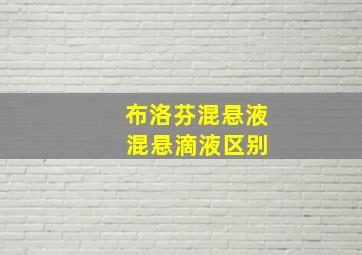 布洛芬混悬液 混悬滴液区别